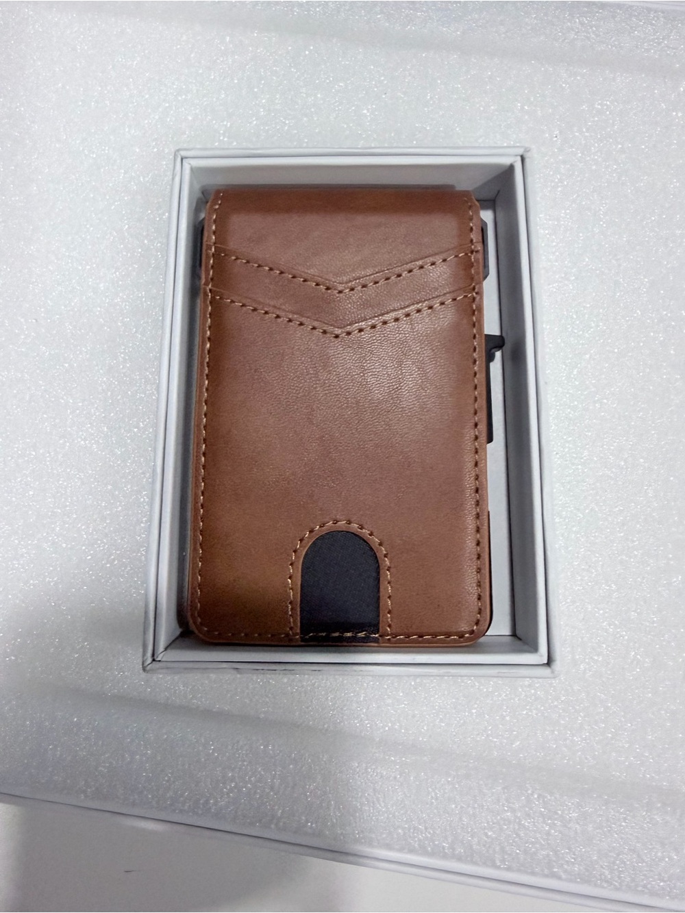 Minimalist Brown Leather Card Holder Wallet